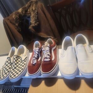 3 pairs of Vans